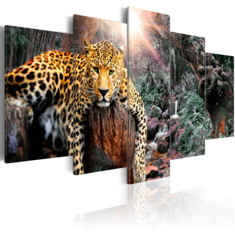 Tableau Imprimé "Leopard Relaxation" 50 x 100 cm (1/2)