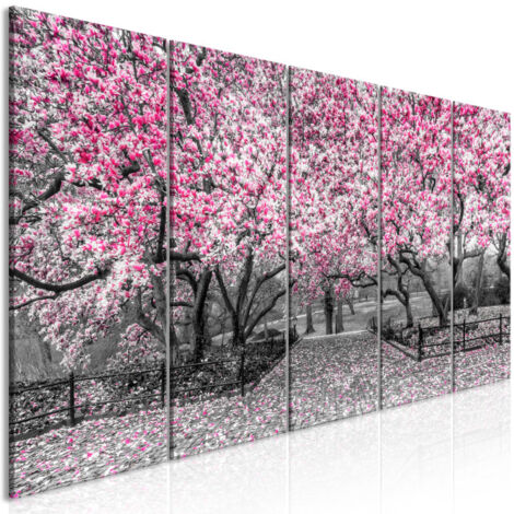 Tableau 5 Panneaux "Magnolia Park Narrow Pink" 90 x 225 cm (1/2)