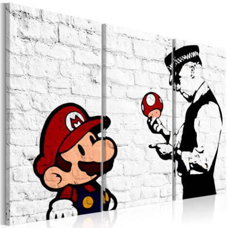 Tableau Imprimé "Mario Bros - Banksy" 60 x 90 cm (1/2)