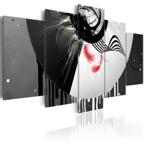Tableau Imprimé "Métal avec l'accent du Rouge" 50 x 100 cm (1/2)