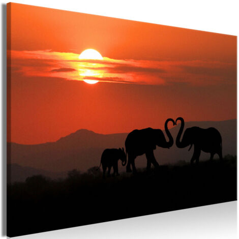 Tableau Imprimé "Elephants in Love Wide" 40 x 60 cm (1/2)