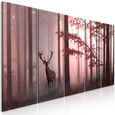 Tableau Imprimé 5 Panneaux "Morning Narrow Pink" 90 x 225 cm (1/2)