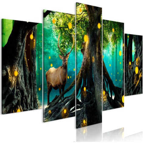 Tableau Imprimé 5 Panneaux "Enchanted Forest Wide" 50 x 100 cm (1/2)