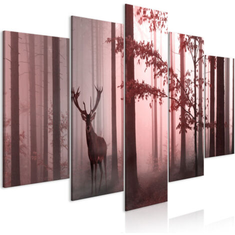Tableau Imprimé 5 Panneaux "Morning Wide Pink" 50 x 100 cm (1/2)