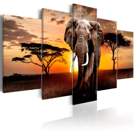 Tableau Imprimé "Elephant Migration" 50 x 100 cm (1/2)