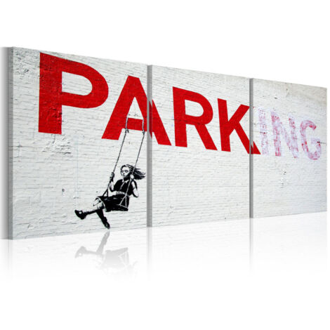 Tableau Imprimé "Fille sur la Balançoire - Banksy" 30 x 60 cm (1/2)