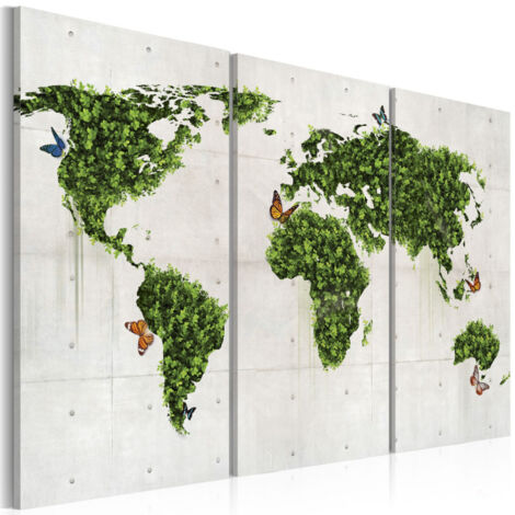 Tableau 3 Panneaux "Monde Vert des Papillons" 40 x 60 cm (1/2)