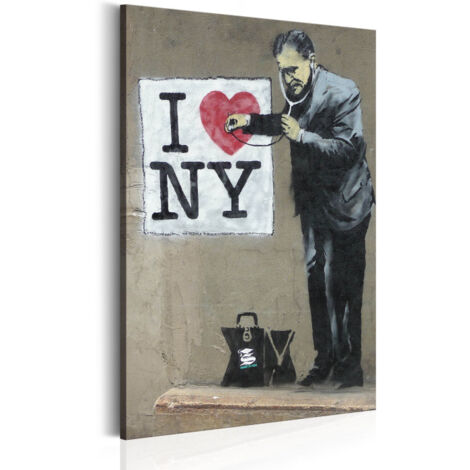 Tableau Imprimé "I Love New York - Banksy" 80 x 120 cm (1/2)