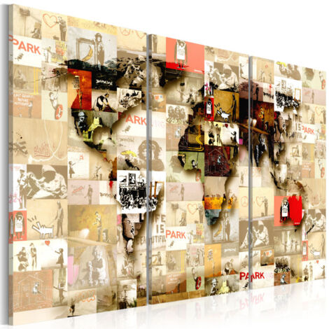 Tableau Imprimé "Graffiti World" 60 x 90 cm (1/2)
