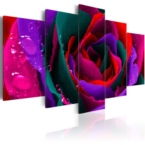 Tableau Imprimé "Multicoloured Rose" 50 x 100 cm (1/2)