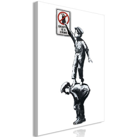 Tableau Imprimé "Graffiti is a Crime" 40 x 60 cm (1/2)