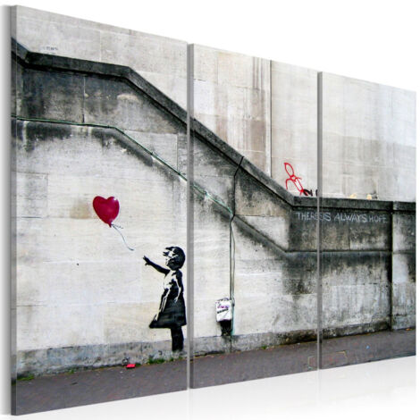 Tableau Imprimé "Girl with a Balloon - Banksy" 60 x 90 cm (1/2)