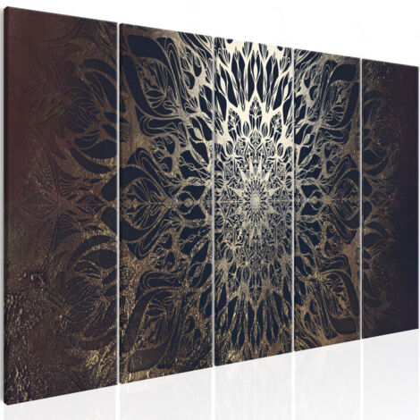Tableau Imprimé 5 Panneaux "Hypnosis Brown Narrow" 80 x 200 cm (1/2)