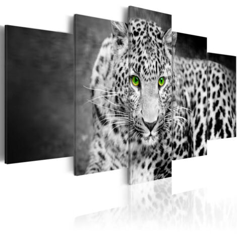 Tableau Imprimé "Leopard Black&white" 50 x 100 cm (1/2)