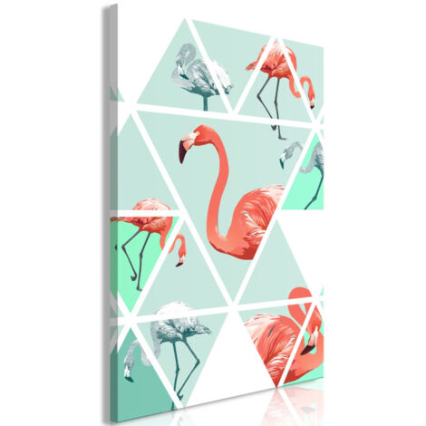 Tableau Imprimé "Geometric Flamingos" 60 x 90 cm (1/2)