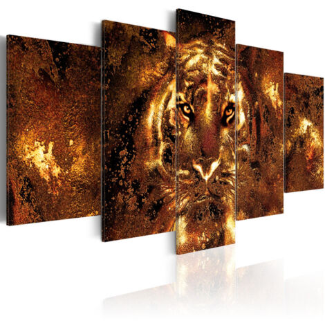 Tableau Imprimé "Golden Tiger" 50 x 100 cm (1/2)