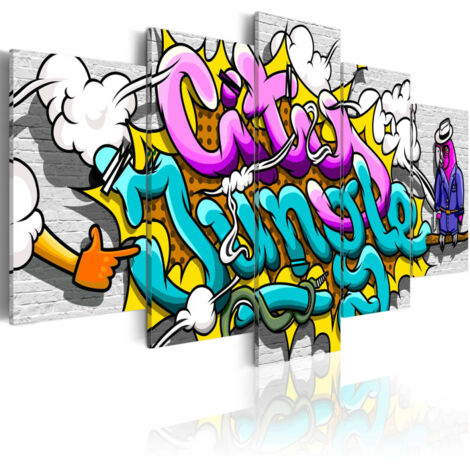 Tableau Imprimé "Graffiti : City Jungle" 50 x 100 cm (1/2)