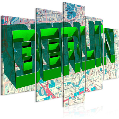 Tableau Imprimé 5 Panneaux "Green Berlin Wide" 50 x 100 cm (1/2)