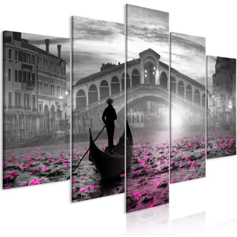 Tableau Imprimé 5 Panneaux "Magic Venice Wide Grey" 50 x 100 cm (1/2)