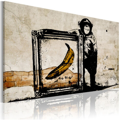 Tableau Imprimé "Inspired - Banksy -Sepia" 80 x 120 cm (1/2)