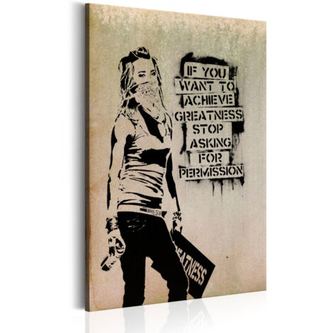 Tableau Imprimé "Graffiti Slogan - Banksy" 40 x 60 cm (1/2)