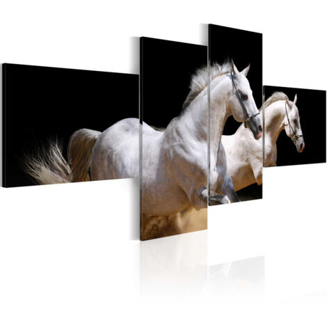 Tableau Imprimé "Monde des Animaux Chevaux au Galop" 45 x 100 cm (1/2)