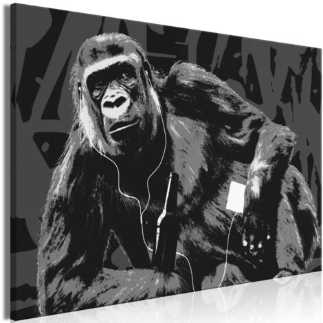 Tableau Imprimé "Pop Art Monkey Narrow Grey" 60 x 90 cm (1/2)