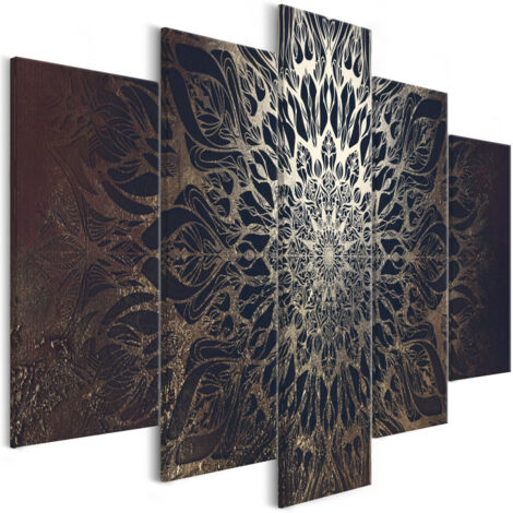 Tableau Imprimé 5 Panneaux "Hypnosis Brown Wide" 50 x 100 cm (1/2)