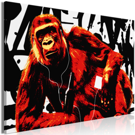 Tableau Imprimé "Pop Art Monkey Narrow Red" 60 x 90 cm (1/2)