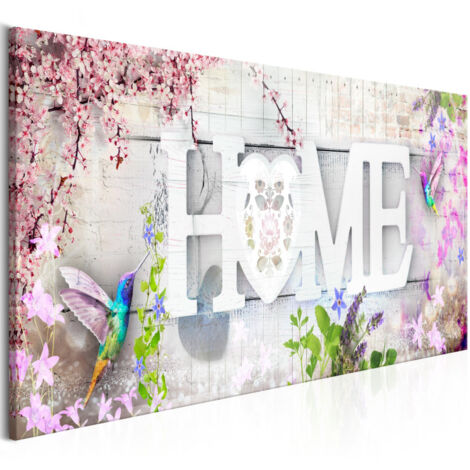 Tableau Imprimé "Home & Hummingbirds Pink Narrow" 40 x 120 cm (1/2)