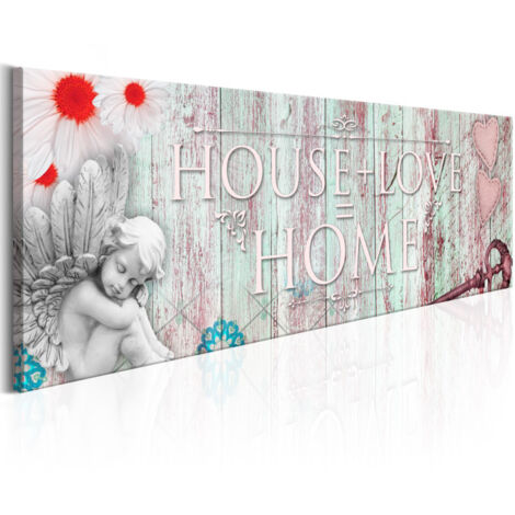 Tableau Imprimé "Home : House + Love" 40 x 120 cm (1/2)