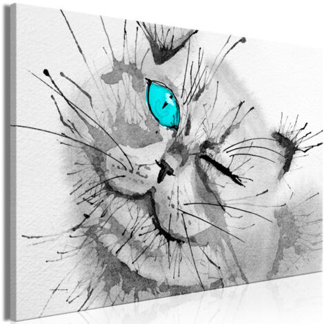 Tableau Imprimé "Happy Look Wide Blue" 60 x 90 cm (1/2)