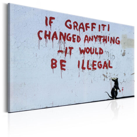 Tableau "If Graffiti Changed Anything - Banksy" 40 x 60 cm (1/2)