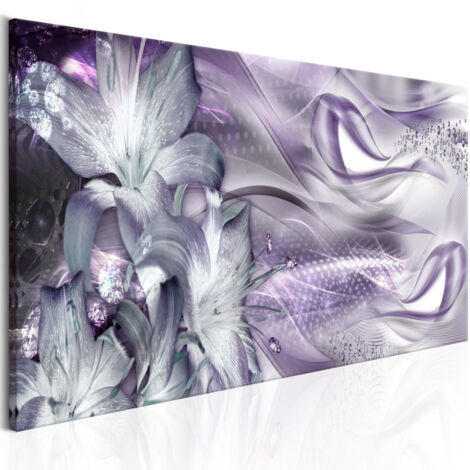 Tableau "Lilies & Waves Narrow Pale Violet" 40 x 120 cm (1/2)