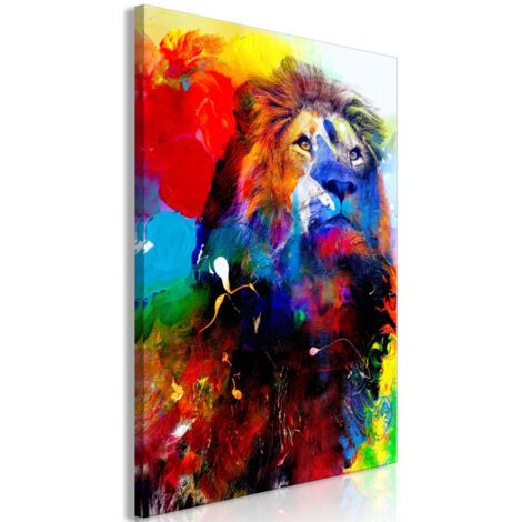 Tableau Imprimé "Lion & Watercolours" 60 x 90 cm (1/2)