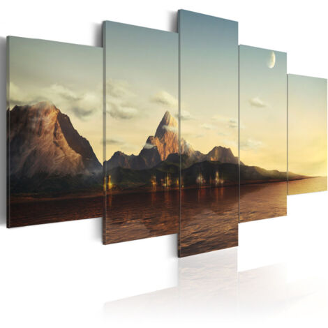 Tableau Imprimé "Lever de Soleil dans Les Montagnes" 50 x 100 cm (1/2)