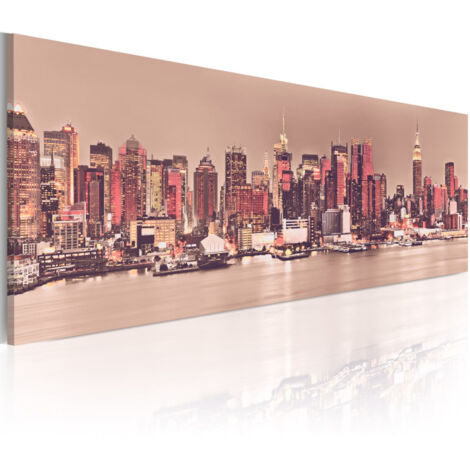 Tableau Imprimé "New York City of Light" 45 x 135 cm (1/2)