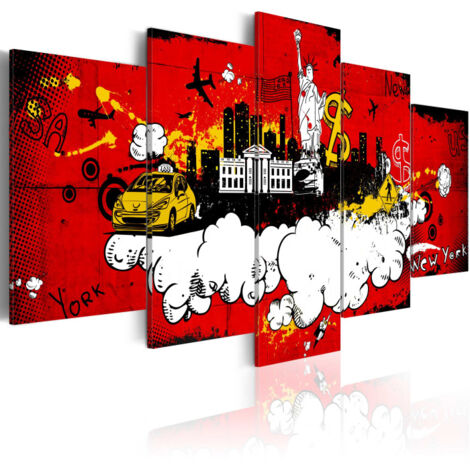 Tableau Imprimé "New York : Comic" 50 x 100 cm (1/2)