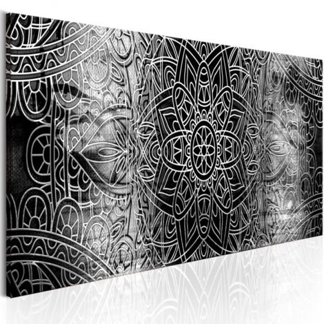 Tableau Imprimé "Mandala : Grey Depths" 45 x 135 cm (1/2)