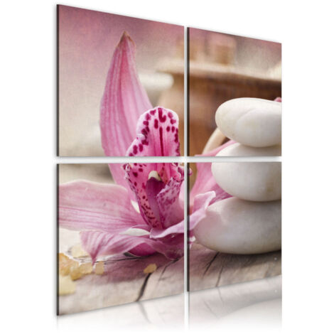 Tableau Imprimé "Orchidée & Zen" 40 x 40 cm (1/2)