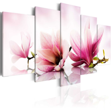 Tableau Imprimé "Magniolias : Fleurs Roses" 50 x 100 cm (1/2)
