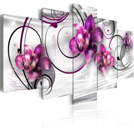 Tableau Imprimé "Orchids & Pearls" 50 x 100 cm (1/2)