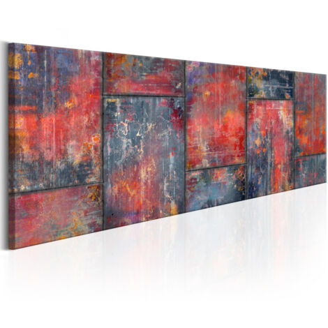 Tableau Imprimé "Metal Mosaic : Red" 45 x 135 cm (1/2)