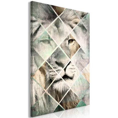 Tableau Imprimé "Lion on the Chessboard" 60 x 90 cm (1/2)