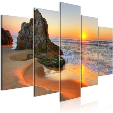 Tableau Imprimé 5 Panneaux "Meeting at Sunset Wide" 50 x 100 cm (1/2)