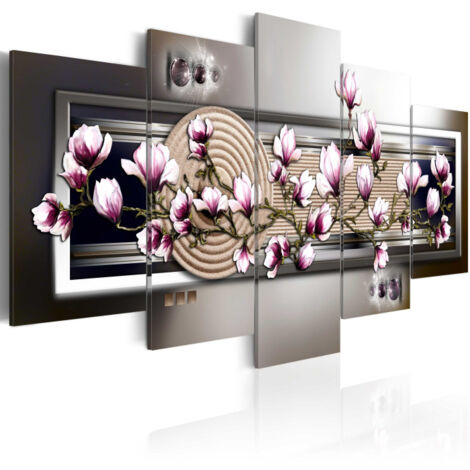 Tableau Imprimé "Magnolia & Zen Garden" 100 x 200 cm (1/2)