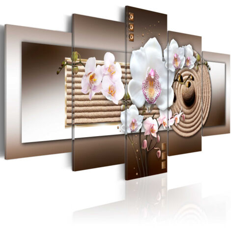 Tableau Imprimé "Orchid & Zen Garden" 50 x 100 cm (1/2)