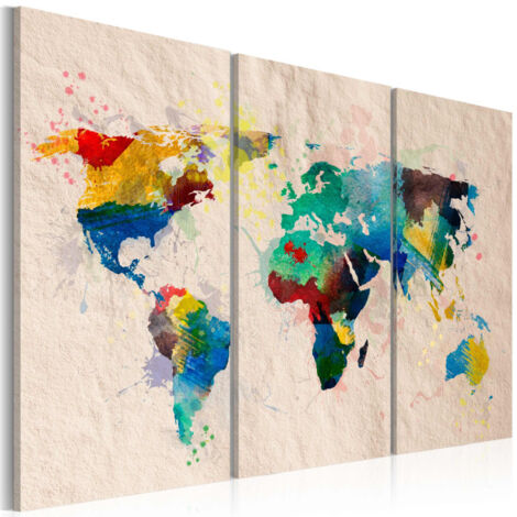 Tableau Imprimé 3 Panneaux "Monde de Couleurs" 60 x 90 cm (1/2)