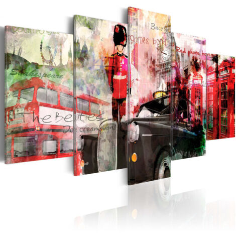 Tableau Imprimé 5 Panneaux "Mémoires de Londres" 50 x 100 cm (1/2)