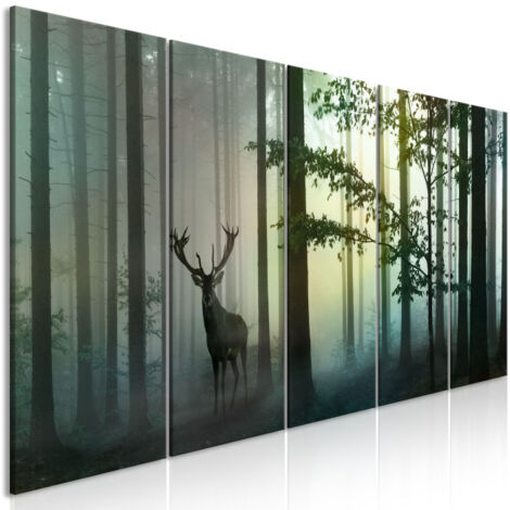 Tableau Imprimé 5 Panneaux "Morning Narrow Green" 90 x 225 cm (1/2)